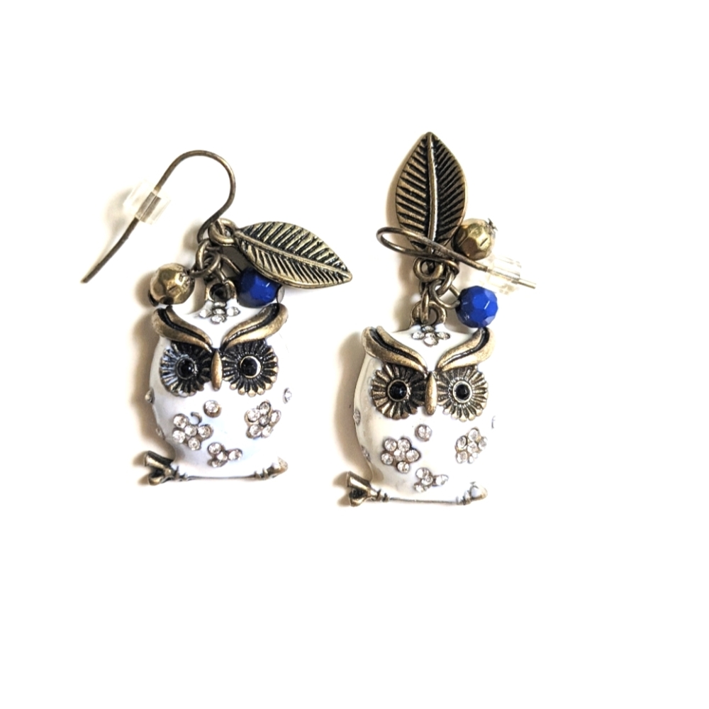 Owl Earrings with Jewels
